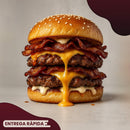 Smash duplo
🍔
|Pão, maionese especial, 2 smashburguer ,cheddar e bacon em dobro|