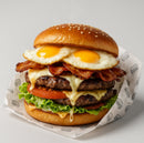 X-Mineiro
🍔
|2 bifes, presunto, mussarela, 2 ovos, Bacon, alface, tomate, milho e batata palha|