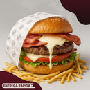 X-Bacon
🍔
|Bife, presunto, mussarela, alface, tomate, bacon e batata palha|